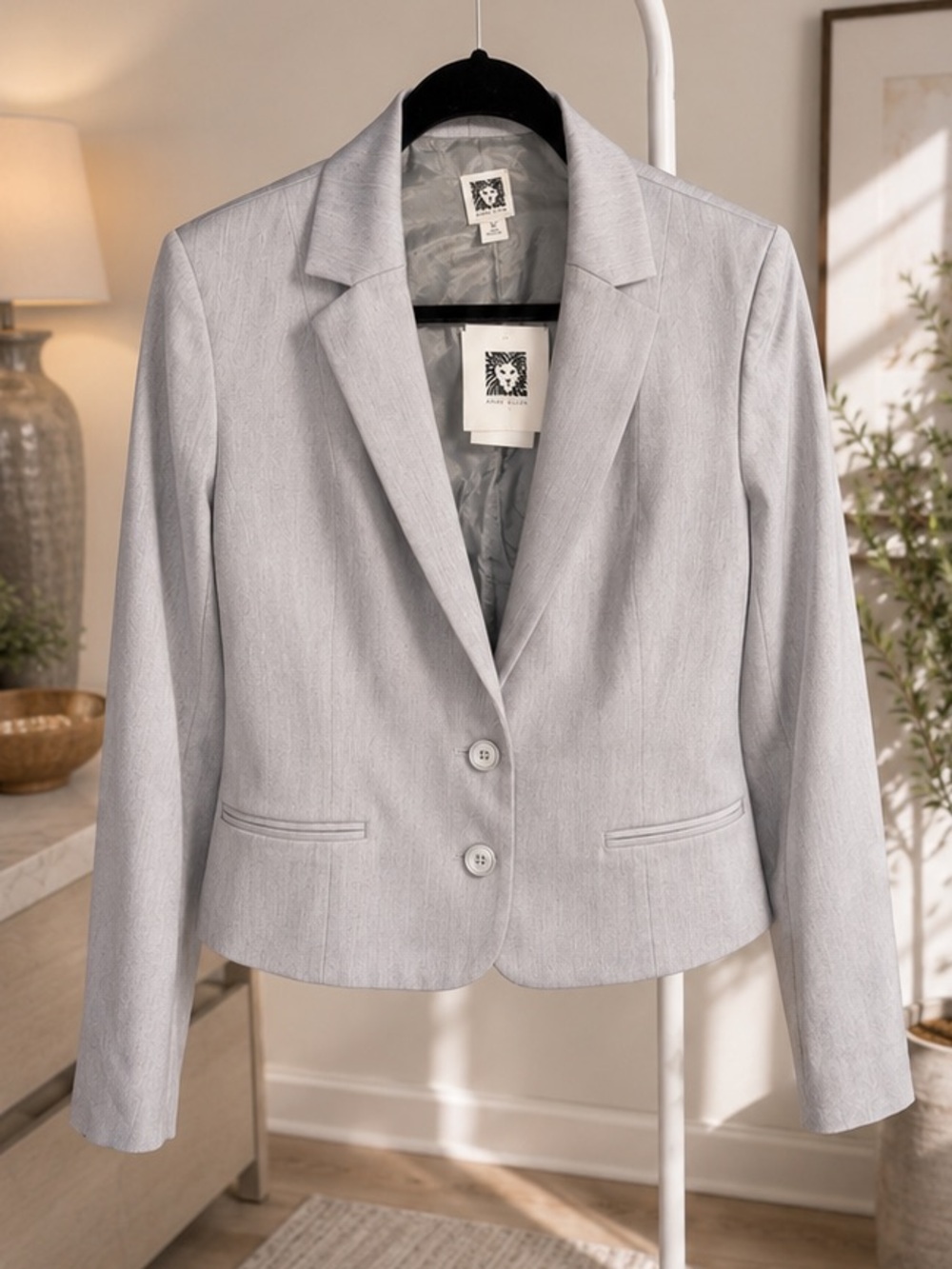 NWT Anne Klein Small Light Gray Women's Blazer